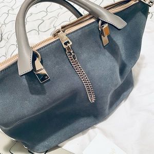 Rare and unique Chloe Medium Baylee Tote - pretty blue suede/calf leather